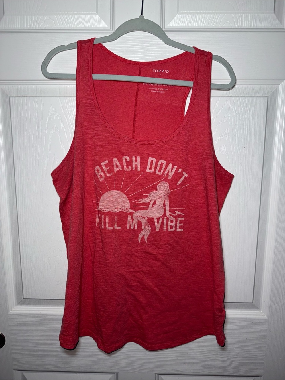 Torrid Graphic Tank Top with 'Beach Don't Kill My Vibe' Print